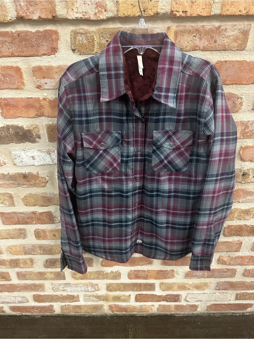 Mountain Khakis Men's Plaid Shirt Jacket - Burgundy & Gray